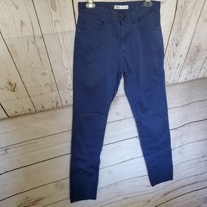 Zara mid rise five pocket skinny fit pants navy size 30